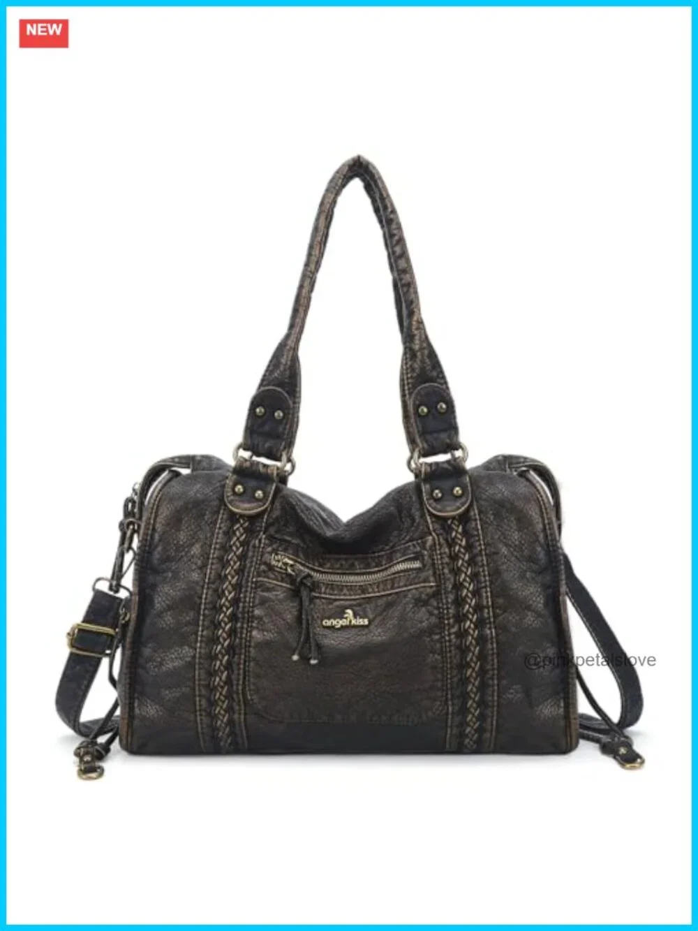 Vegan Leather Hobo Satchel Handbag Large Tote Shoulder Bag Fits 15.6